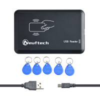 Neuftech USB RFID Reader ID Kartenlesegerät Kartenleser Kontaktlos Card Reader für EM4100